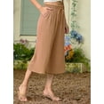 thumbnail image 4 of Cueply Womens Capri Pants Casual Loose Cropped Pants Summer Wide Leg Palazzo Capris with Drawstring Pockets, 4 of 7