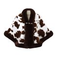 thumbnail image 2 of Fewfanhot Faux Fur Trim Cute Cow Print Poncho Cape, Warm Fleece Lined Open Front Wrap Coat for Women Winter, 2 of 9