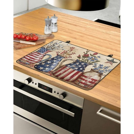 

Farmhouse 4th of July Stove Top Covers for Electric Stove Heat Insulation Fireproof Glass Cooktop Cover Counter Top Glass Stove Cover for Prevent Scratches 36 x21 American Country Star Botanical