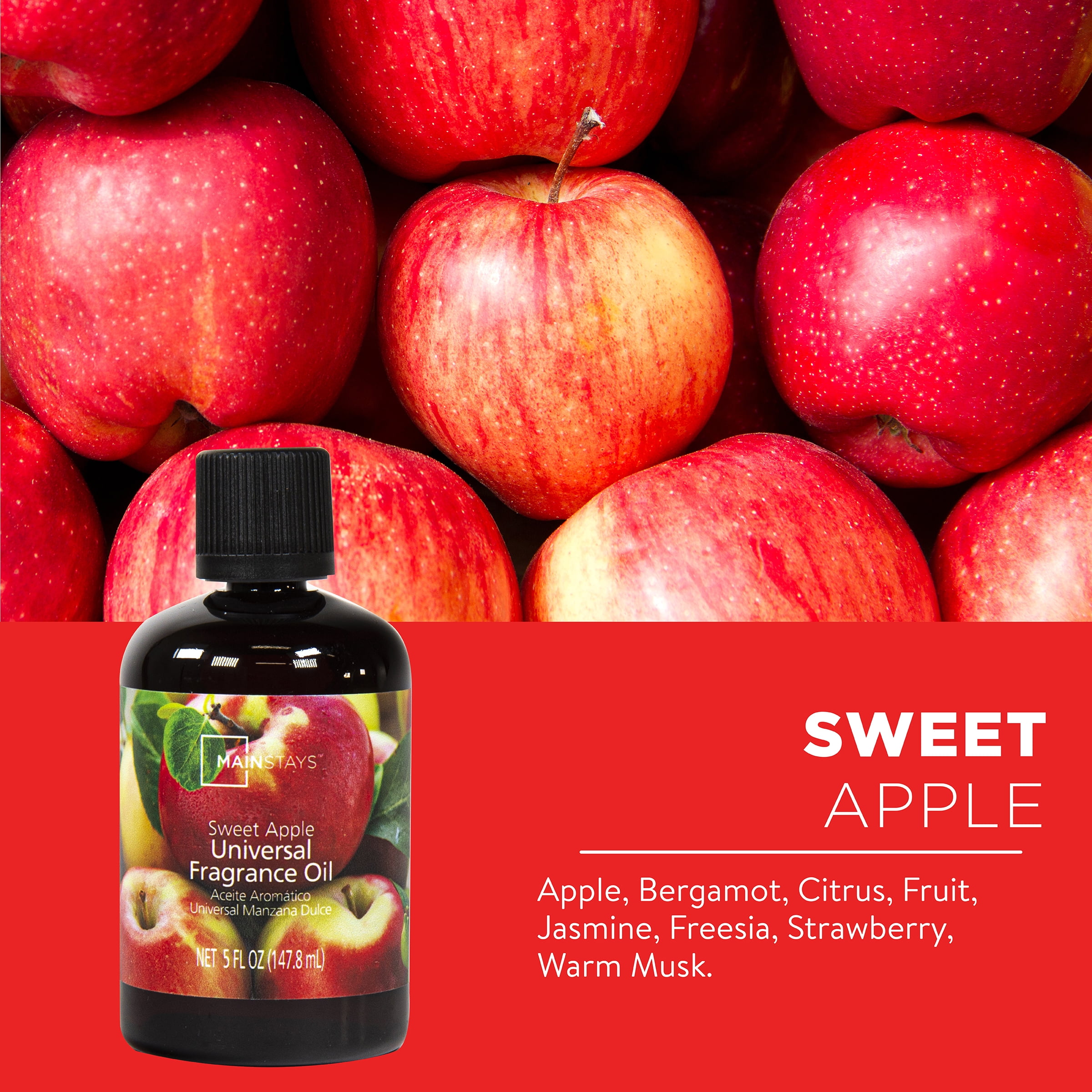 Mainstays Universal Fragrance Oil, Warm Apple Pie, 5 fl oz, for use with  Fragrance Oil Diffusers, Fragrance Warmers, Potpourri, and Wicking  Fragrance