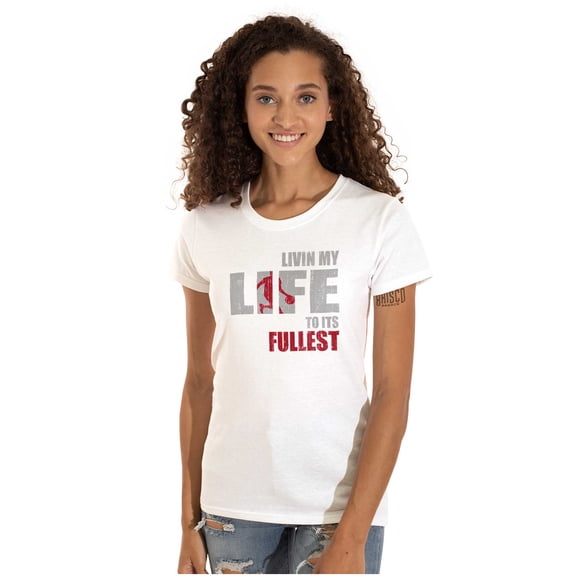 Living Life Its Fullest Basketball Womens Slim Fit Graphic Tee Brisco Brands S