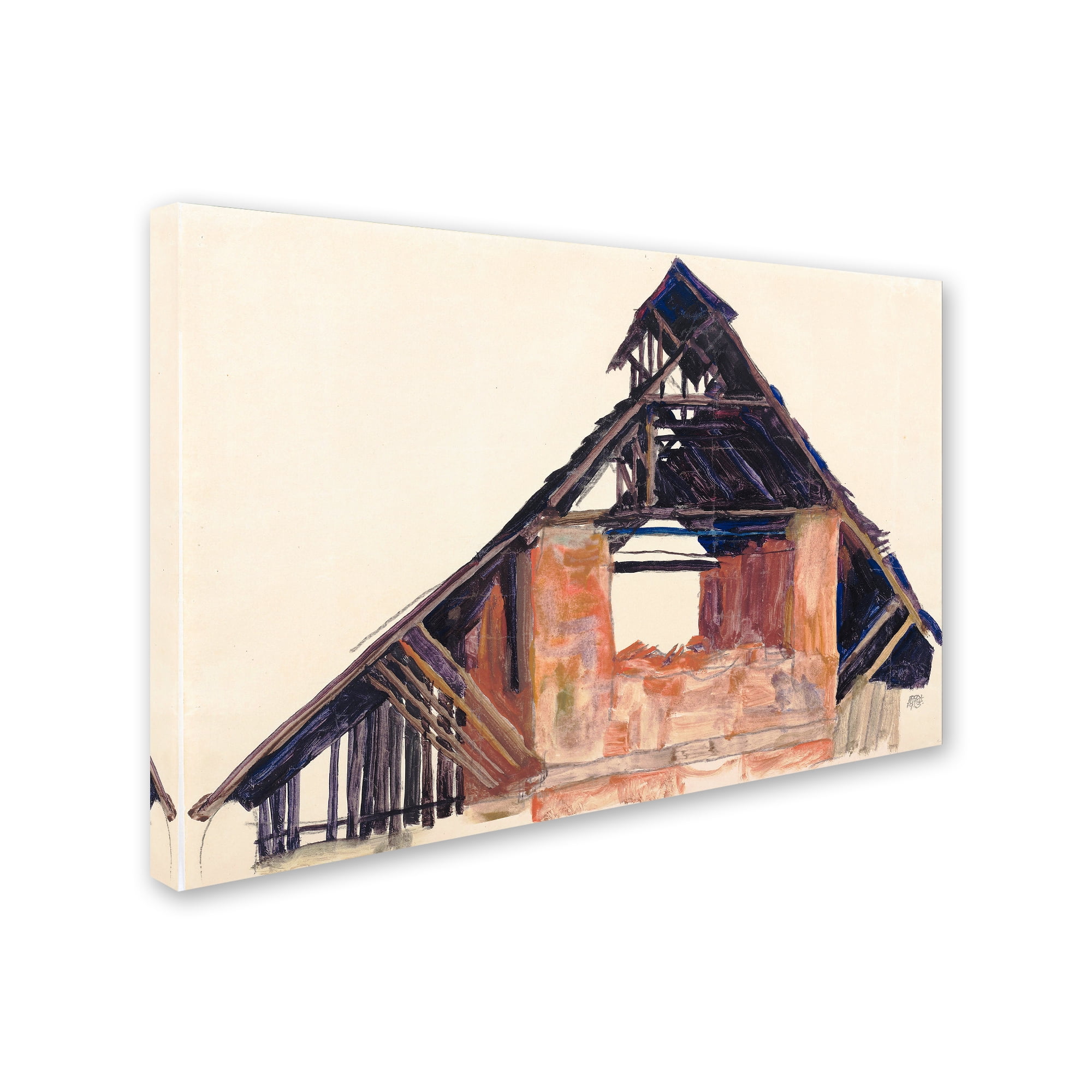 Egon Schiele 'Old Gable' Canvas Art