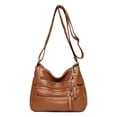 thumbnail image 1 of Bolsos bandolera de cuero PU para mujer Bolso bandolera informal Bolso de mano Bolso bandolera para mujer Bolsos de mano - marrón Sunnimix Tote multibolsillos, 1 of 7