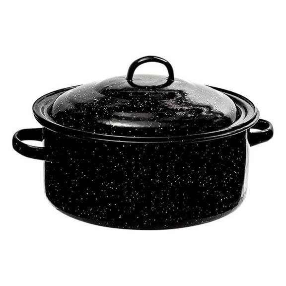 Granite 5 Qt Stockpot, Nonstick Soup Pot With Lid, Speckled Enamel Ware Cookware, Large Stock Pot For Boiling and Cooking, Big Granite Cooking Pot for , Campfire, Outdoor Stove