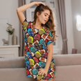 thumbnail image 6 of Bixox American Football Pattern Women's Nightgown, Soft & Breathable Sleepwear, Round Neck Knee-Length Pajama Dress,Loungewear for Home & Sleep, 6 of 7
