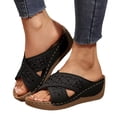 thumbnail image 3 of Willtoo Orthopedic Shoes for Women Summer Dressy Ladies Sandals Criss Cross Hollow Slipper Comfy Arch Support Wedge, 3 of 4