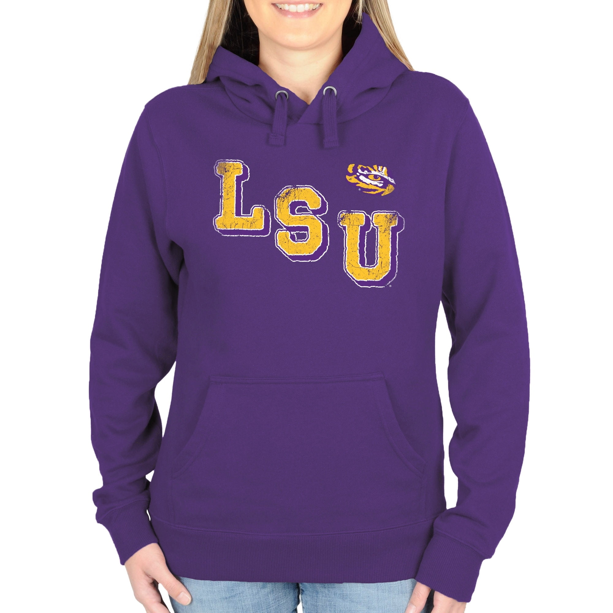 LSU Tigers Women's Acronym Pullover Hoodie Purple