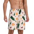 Mens Pajama Shorts Men'S Pajama Bottoms With Pockets, Cheese Wine