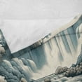 thumbnail image 4 of Ambesonne Landscape Fleece Throw Blanket Expressive Waterfall Art 50"x70" Blue Grey Pale Sepia, 4 of 5