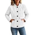 thumbnail image 2 of Plus Size Jackets for Women Quilted Lightweight Button Down Puffer Jacket Coats Padded Outwear with Pockets, 2 of 7