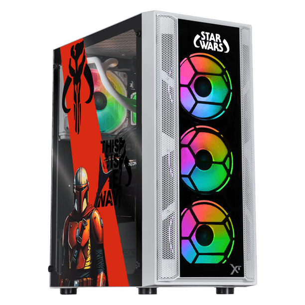 Computadora Gamer Xtreme PC Gaming AMD Radeon RX 7600 Ryzen 7 5700 16GB SSD 1TB Sistema Liquido WIFI Mandalorian experiencia de juego fluida en nivel medio