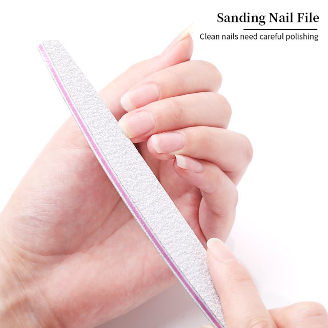Half Moon Nail file Lija lima a ongle Lijado Limas de pulido equipo de uñas Manicura Buffer Nail Tool