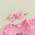 thumbnail image 6 of Cjfdfy Newborn Baby Girl Western Outfits,Letter Cowgirl Hat Embroidery Crew Neck Long Sleeve Romper Flare Pants Headband 3 Pieces Set,New Cowgirl In Town Letter Fall Winter Outfits, 6 of 9