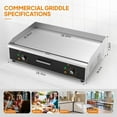 thumbnail image 2 of Ktaxon 30" Electric Countertop Flat Top Griddle, 3000W Electric Griddle, Teppanyaki Grill Stainless Steel, 122°F-572°F for Home Restaurant Commercial, 2 of 8