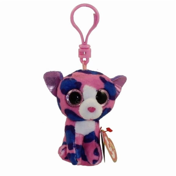 TY Beanie Boos - REAGAN the Leopard (Glitter Eyes)(Plastic Key Clip - 3")  Plush *Limited Exclusive*