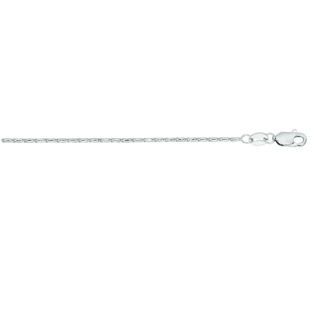 14K White Gold 0.9mm wide Diamond Cut Lumina Pendant Chain with Lobster Clasp 