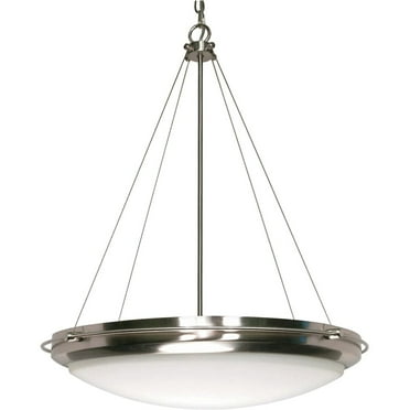 Nuvo Lighting 60493 - 3 Light (Twist and Lock Base) 23" Polaris Brushed Nickel Finish with White Opal Glass Pendant Light Fixture (60-493)