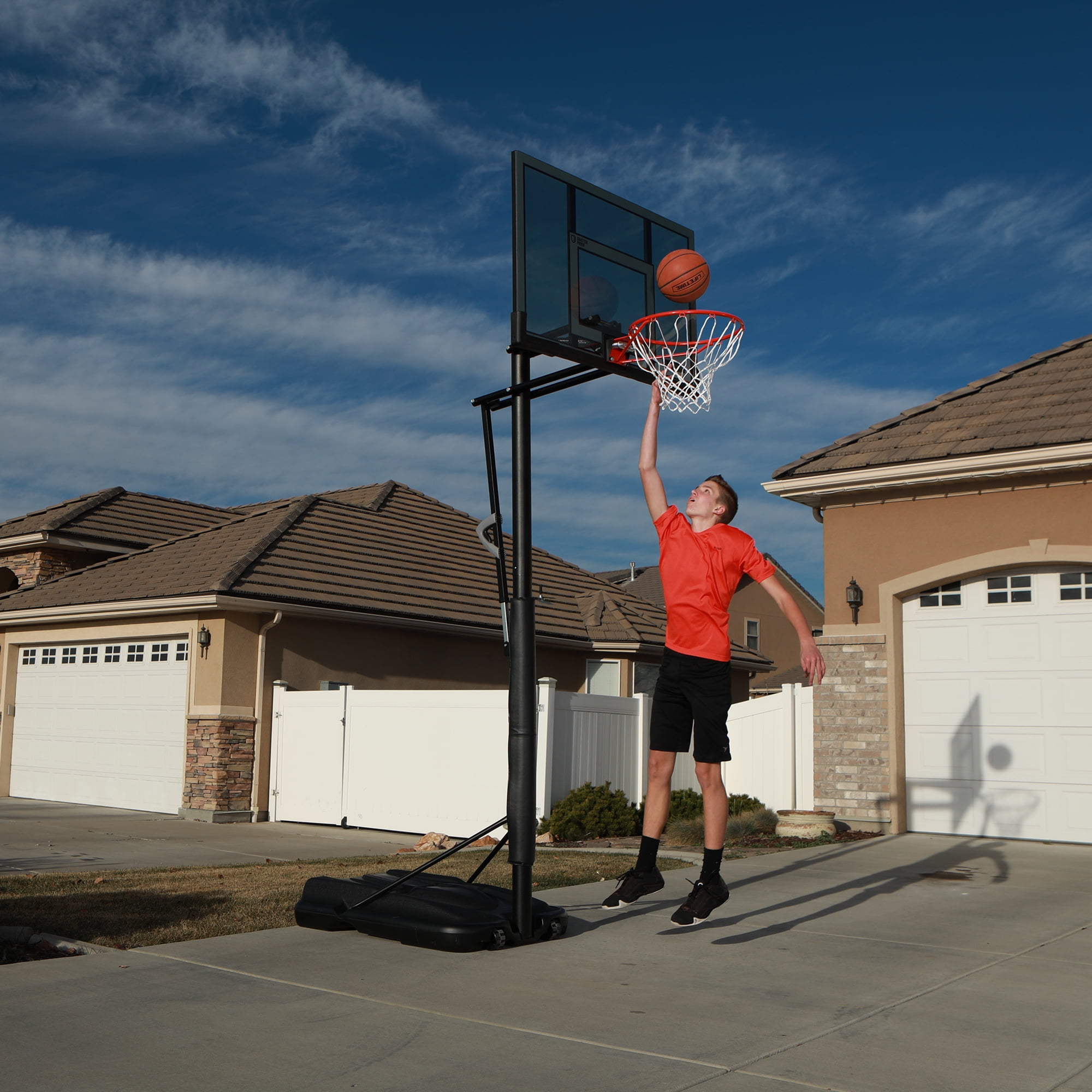 Lifetime 52-Inch Shatterproof Portable Basketball Hoop with Action Grip Adjustment & Slam-It Rim - Model 90853-Outdoor Play