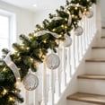 thumbnail image 4 of Silver Glitter Foam Christmas Ball Ornament, Rhinestone Beaded Hanging Bauble for Christmas Tree Decor Wreath Mantel Holiday Home Decor, 4 of 6