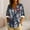 Shirts-580Black, variant on Women's Blouses & Button-Down Shirts Vintage Rose Floral Collared V Neck Long Sleeve Dressy Tops Pink Flower Print Spring Work Shirt