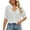 White, variant on Bigersell Women's Tops, Tees & Blouses Women's Round-Neck Solid Color Chiffon Lace Short Sleeve Tops Plus Wraps Sweetheart Short Sleeve T-shirts Style B16476, White M