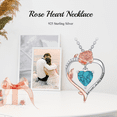 thumbnail image 3 of SOULMEET Heart Necklace for Women 925 Sterling Silver Rose Gold Romantic Rose Jewelry for Women Heart Turquoise Necklace Anniversary Jewelry Gift for Women Mother, 3 of 7