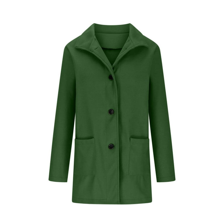 Elegant Solid Buttons Turndown Collar Outerwear