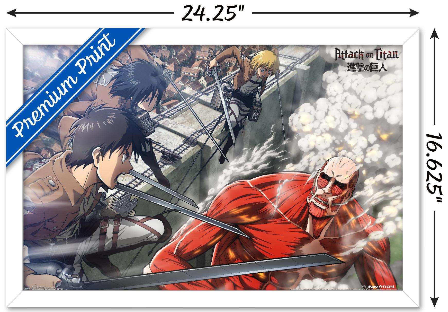 Attack on Titan - Battle Wall Poster, 14.725" x 22.375", Framed