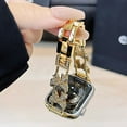 thumbnail image 2 of Dwitch Elegant Bling Bow Bracelet Metal Watch Band Compatible with Apple Watch Series Ultra 10 9 8 7 6 SE 5 4 3 2 1, Stylish Sparkling Metal Strap with Rhinestones for Women Girls Wristband,Gold, 2 of 4