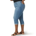 thumbnail image 2 of Jack David Women's Plus Size Stretch MID Rise Blue Denim Jeans Capri, 2 of 3