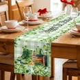 thumbnail image 5 of St. Patrick's Day Table Runner - 108 Inch Long Lucky Shamrocks Boots Green Buffalo Plaid Cotton and Linen Blended Dress Scarves Farmhouse Table Runner for Kitchen Dining, Coffee Table, 13" x 108", 5 of 8