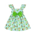 thumbnail image 2 of WOYY Girls Ruffle Sleeveless Dress Casual Square Neck Cotton Dresses, Green, Sizes 6M-3T, 2 of 8