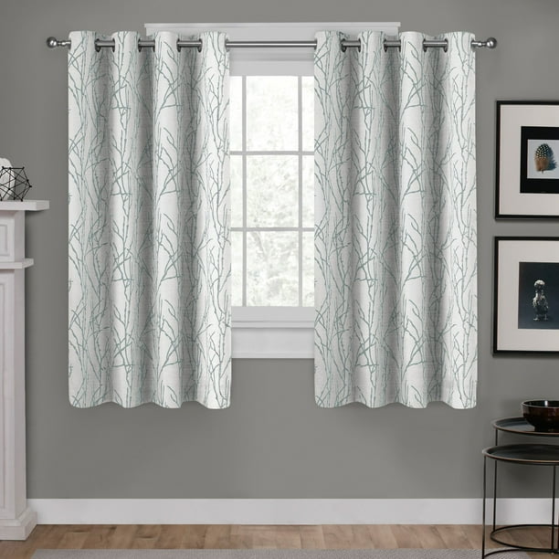 Exclusive Home Curtains 2 Pack Branches Linen Blend Grommet Top Curtain