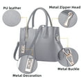 thumbnail image 3 of Kabuer Women's PU Leather Tote Handbagwith Shoulder,Gray, 3 of 6