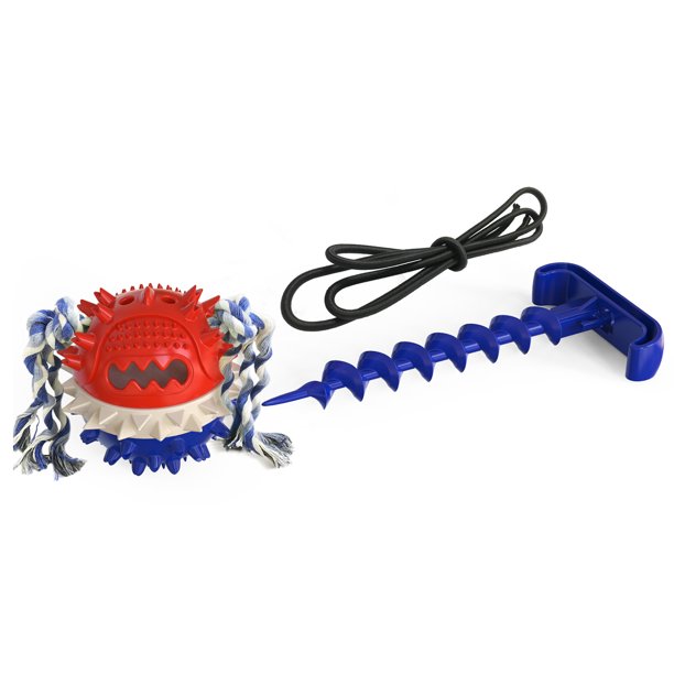 Al aire libre Tug Toy War para perro Molar Bite Squeaky Rope
