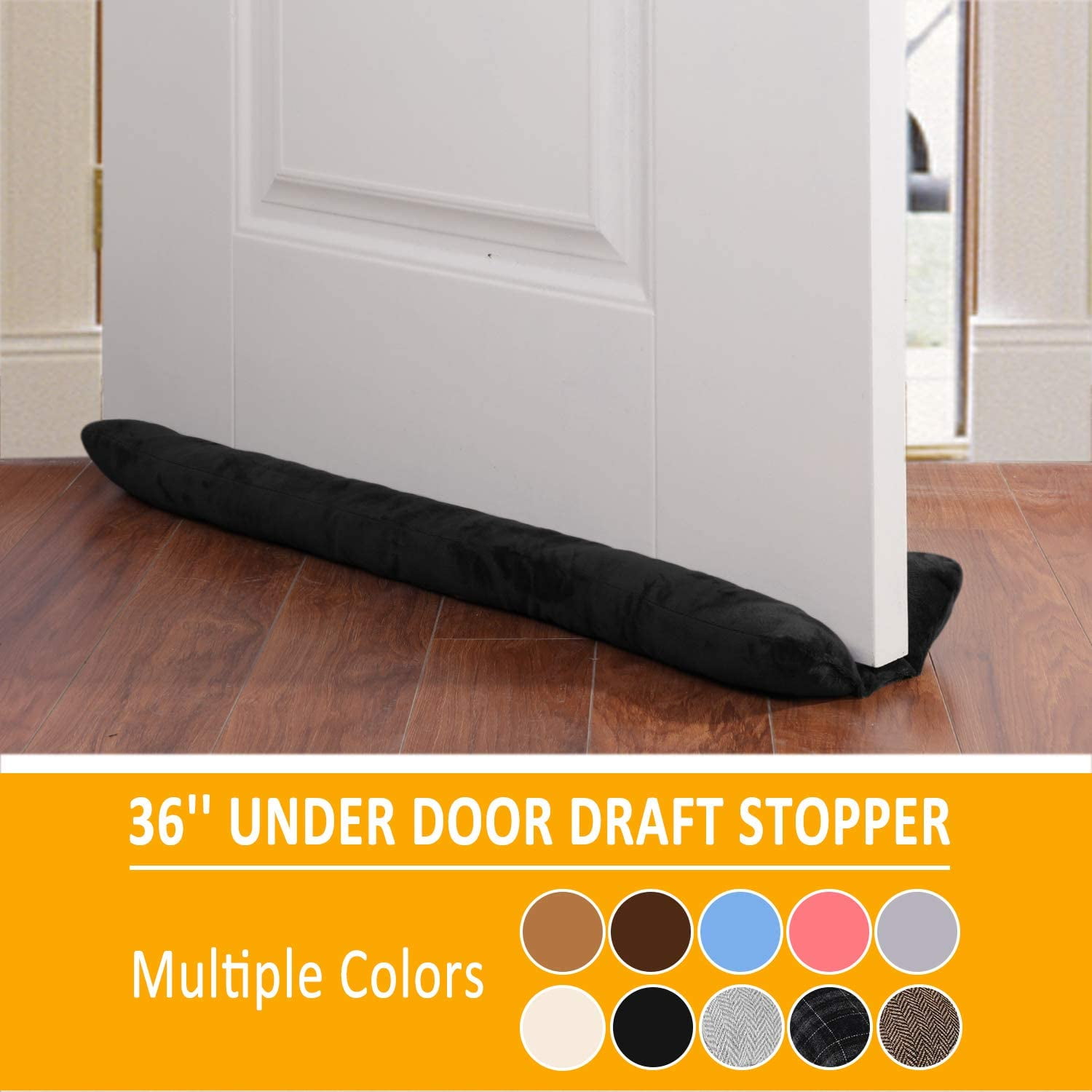 UNAOIWN Door Draft Stopper Double Side Sound Proof Blocker Adjustable Gap Guard