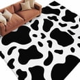 thumbnail image 3 of 5x7 Area Rugs, Black and White Non-Skid Rubber Backing Large Rectangle Rugs - Living Room Bedroom Home Office, Farmhouse Cow Black White Indoor Floor Mat Carpets Washable Rug, 3 of 9