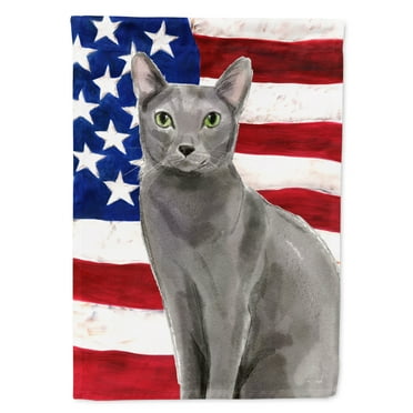 Blue Russian American Flag Garden Flag
