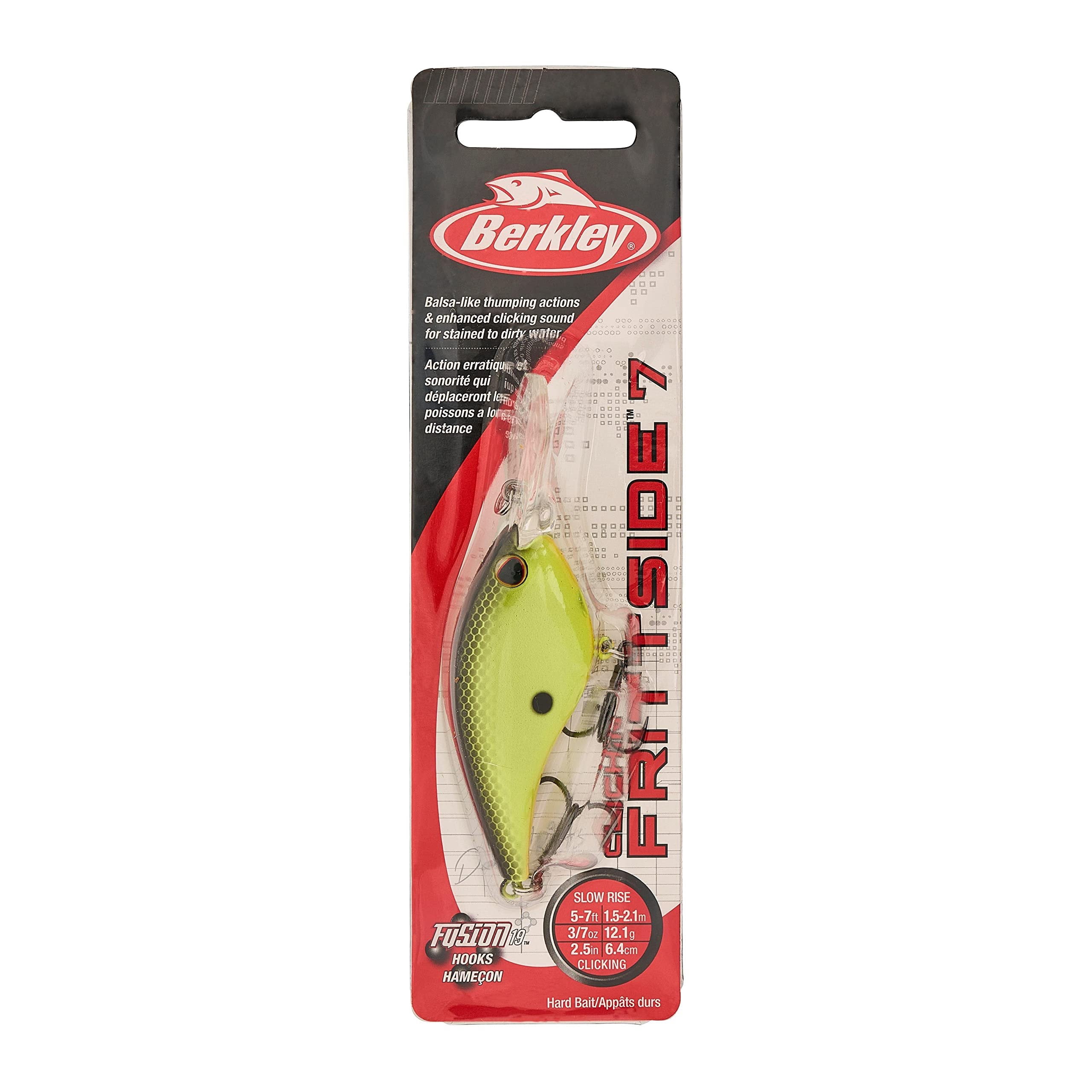 Berkley Clickin’ Frittside Fishing Lure, Black Chartreuse, 7 (3/7 oz)