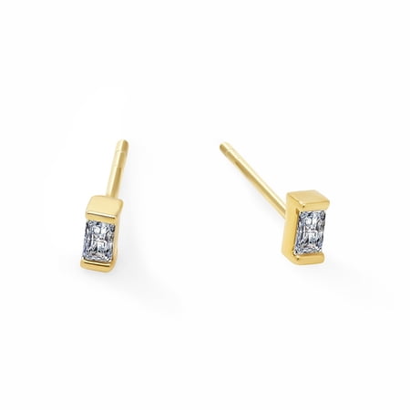 Unique Moments Lab Grown Diamond Accents Stud Earrings for Women|Gold Plated Sterling Silver Jewelry | Gift for Women Men