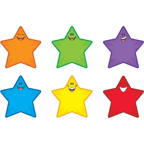Trend Smiling Stars Accents - 36 x Smiley Star Shape - Precut - 5.50 Trend Smiling Stars Accents - 36 x Smiley Star Shape - Precut - 5.50
