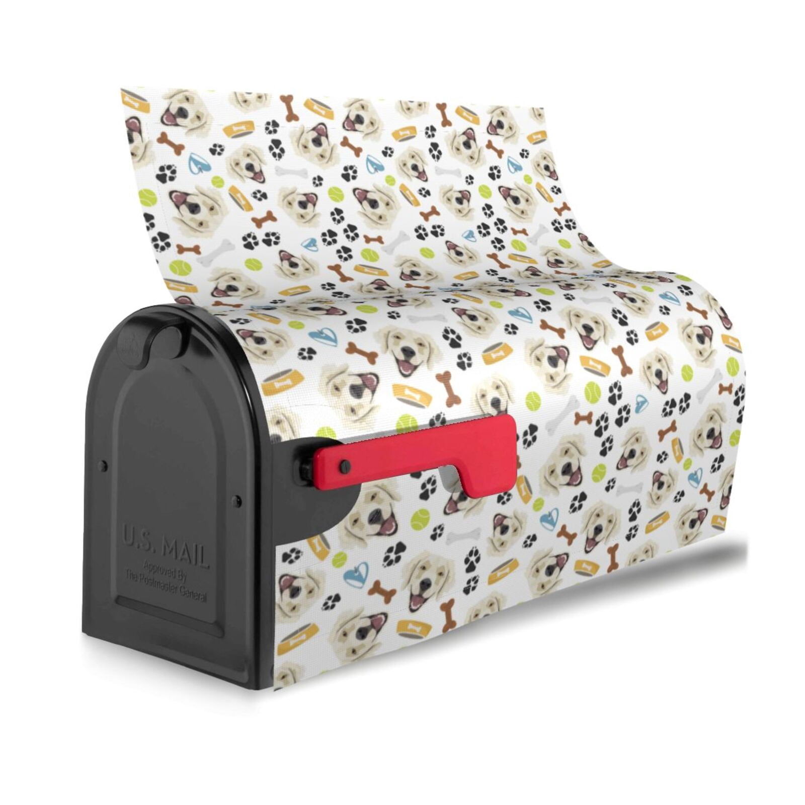 Xecao Labrador Retriever Dog for Mailbox Cover with Magnetic Strips, Waterproof and Sunscreen, Adds a Decorative Touch to Your Garden Yard.