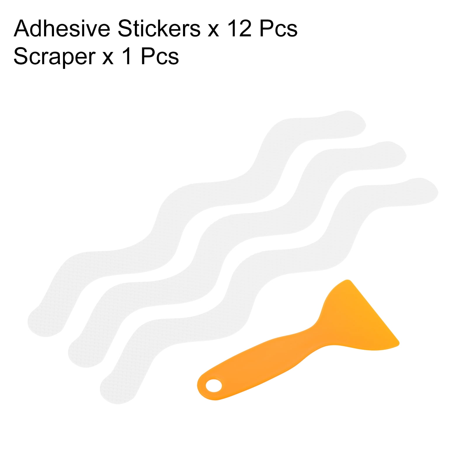 Unique Bargains Anti Slip Grip Tapes Non-Slip Traction Strips S Shape for Stairs White 7.1 x 0.5"