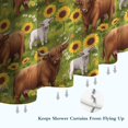 thumbnail image 6 of Green Highland Cow Sunflower Field Pattern Shower Curtain 72"x72" ,Bathroom Decorative Shower Curtains Set with 12 Hooks,Modern Waterproof Washable Shower Curtain, 6 of 6