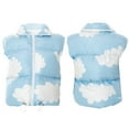 thumbnail image 6 of Liacowi Women Juniors Quilted Puffer Vest Coat Winter Lightweight Sleeveless  Blue Cloud Print Warm Outerwear Stand Collar Padded Jacket with Pockets, 6 of 8