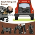 thumbnail image 3 of INFANS Wagon Stroller for 2 Kids, Collapsible Adjustable Push Pull Handle Bar, 2 Seater Stroller Wagon with Removable Canopy Snack Tray, Comfortable Drop-Down footwell and Upholstered Seats, 3 of 10