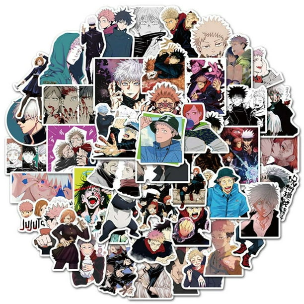 taicanon jujutsu kaisen stickers for water bottle 50pcs japanese anime stickers waterproof bike skateboard luggage decal 50pcs style 1 walmart com