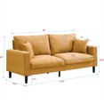thumbnail image 3 of Orange Upholstered 3-Seater | Ideal for Relaxing at Home or Hosting Friends | Soft Cushion and Durable Frame, 3 of 6