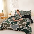 thumbnail image 4 of Catabedysis Vintage Camouflage Camper 7 Pieces Full Size Bedding Sets,Wild Animal Deer Bear Full Size Bed in a Bag For Boys,Green Grey,Black Reversible, 4 of 7