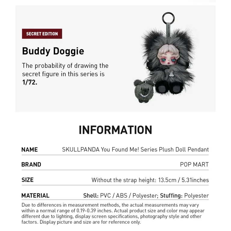 Pop Mart SKULLPANDA You Found Me! Series Plush Doll Pendant Blind Pop Mart SKULLPANDA You Found Me! Series Plush Doll Pendant Blind